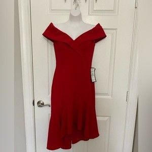 Off the shoulder red dress by Xscape Size 6